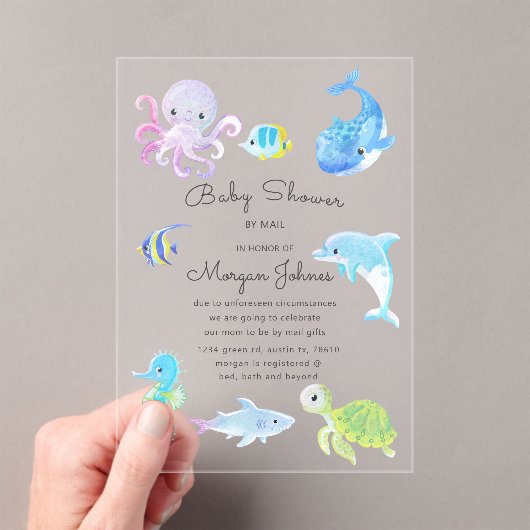 Cute Under the Sea Baby Shower Uitnodiging per Pos (Insitu (Draagbaar))