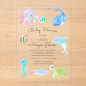 Cute Under the Sea Baby Shower Uitnodiging per Pos (Voorkant)