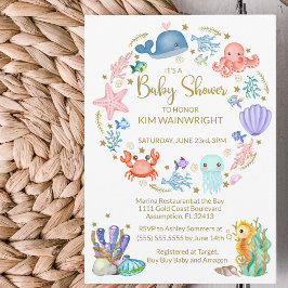 Cute Under the Sea Geslachtsonbekende Babyshower Kaart