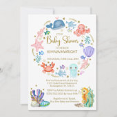 Cute Under the Sea Geslachtsonbekende Babyshower Kaart (Voorkant)