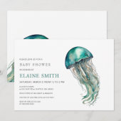 cute Under the sea jellyfish baby shower Kaart (Voorkant / Achterkant)