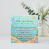 Cute Under the Sea Little Fish Baby Shower Invitat Kaart (Staand voorkant)