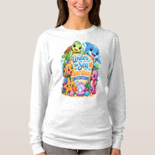 Cute Under the Sea Verjaardagsfeeststicker  T-shirt