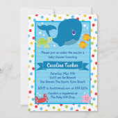 Cute Under the Sea Walvis Oceaan Baby Borrel Kaart (Voorkant)