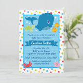 Cute Under the Sea Walvis Oceaan Baby Borrel Kaart (Staand voorkant)