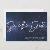 Cute under the Stars Typography Photo Wedding Save The Date (Achterkant)
