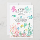 Cute under the Zee Baby shower Invitation Kaart (Voorkant)