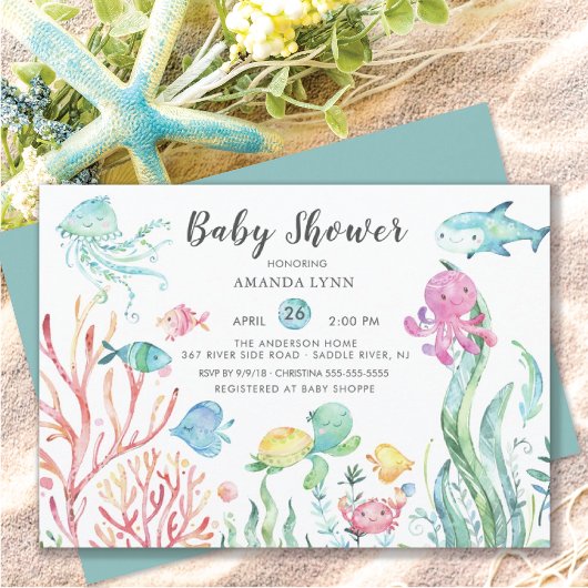Cute under the Zee Baby shower Invitation Kaart