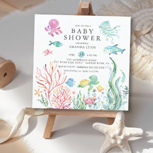 Cute under the Zee Baby shower Invitation Kaart