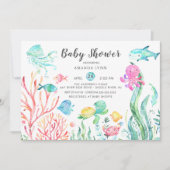 Cute under the Zee Baby shower Invitation Kaart (Voorkant)