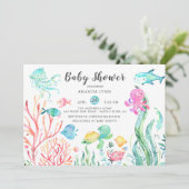 Cute under the Zee Baby shower Invitation Kaart (Staand voorkant)