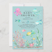 Cute under the Zee Baby shower Invitation Kaart (Voorkant)