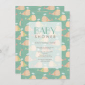 Cute under the Zee Baby shower Invite Kaart (Voorkant / Achterkant)