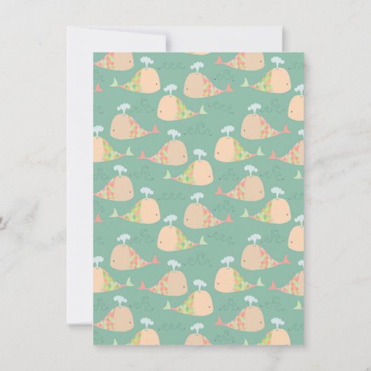 Cute under the Zee Baby shower Invite Kaart (Achterkant)