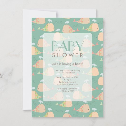 Cute under the Zee Baby shower Invite Kaart (Voorkant)