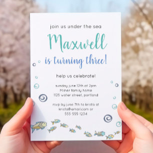 Cute under the Zee, driedaagse verjaardag Kaart