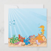 Cute under the Zee Mermaid Birthday Invitation Kaart (Achterkant)
