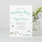Cute under the Zee Nautical Birthday Invitation Kaart (Staand voorkant)