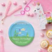 Cute under the Zee Ocean Aquarium Birthday Party Papieren Bordje (Feest)