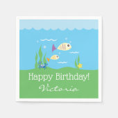 Cute under the Zee Ocean Aquarium Birthday Party Servetten (Voorkant)