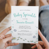 Cute under the Zee Ocean Baby Sprinkle Invitation Kaart