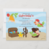 Cute under Zee Mermaid Birthday Party Kaart (Voorkant)