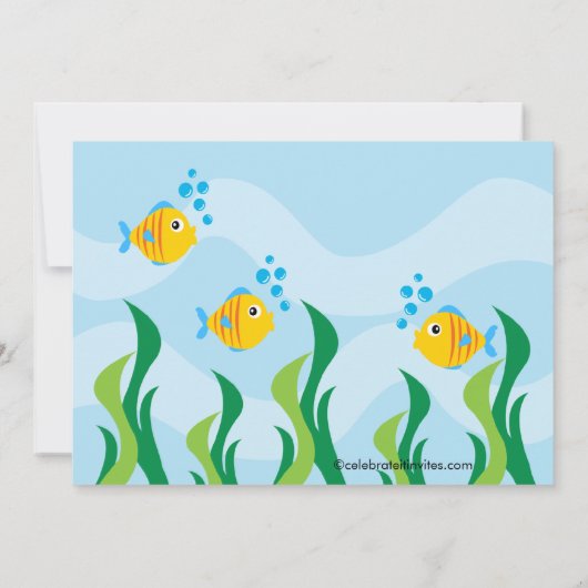 Cute under Zee Mermaid Birthday Party Kaart (Achterkant)