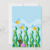 Cute under Zee Mermaid Birthday Party Kaart (Achterkant)