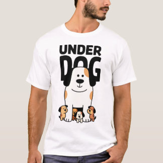 Cute Underdog Puppy Group Cartoon T-shirt