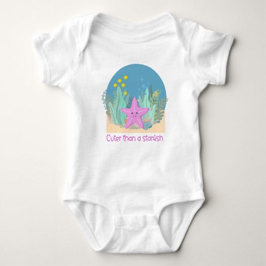 Cute Undersea Quote Starfish Illustration Romper (Voorkant)