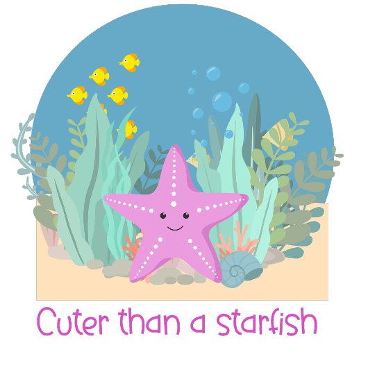 Cute Undersea Quote Starfish Illustration Romper