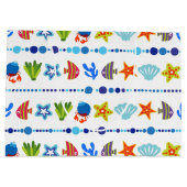 Cute underwater Animals Pattern Large Gift Bag Cadeautasje (Achterkant)