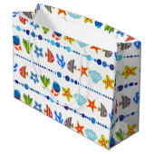 Cute underwater Animals Pattern Large Gift Bag Cadeautasje (Achterkant Gekanteld)