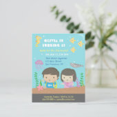 Cute Underwater Aquarium Kids Birthday Party Kaart (Staand voorkant)