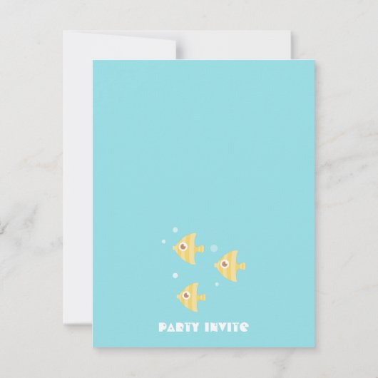 Cute Underwater Aquarium Kids Birthday Party Kaart (Achterkant)