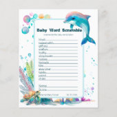 Cute Underwater Baby shower Word Scramble Game (Voorkant)