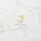 Cute Underwater Ballon Heart Whale Baby shower Waterfles Etiket (Enkel label)