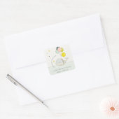 Cute Underwater Ballon Whale Heart Adres Vierkante Sticker (Envelop)