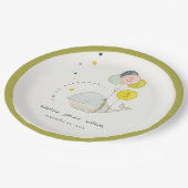 Cute Underwater Balloon Whale Heart Kids Birthday Papieren Bordje (Gekanteld)