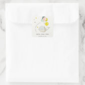 Cute Underwater Balloon Whale Heart Kids Birthday Vierkante Sticker (Tas)