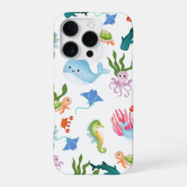 Cute Underwater Friends – Ocean Animals Pattern  iPhone 16 Pro Hoesje