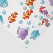 Cute Underwater Ocean Zee Life Fish Decouting Tissuepapier (Detail)