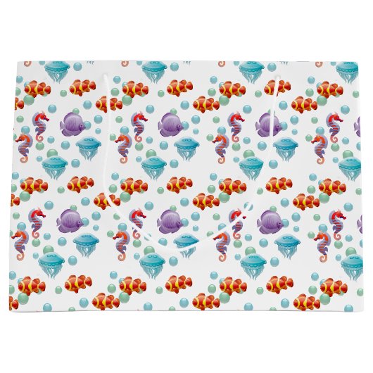 Cute Underwater Ocean Zee Life Fish Groot Cadeauzakje (Voorkant)