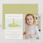 Cute underwater onderzeeboot Foto Elke zondag Bedankkaart (Voorkant / Achterkant)