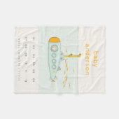 Cute underwater Submarine Monogram Baby Mijlsteen Fleece Deken (Voorkant (Horizontaal))
