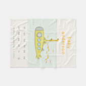 Cute underwater Submarine Monogram Baby Mijlsteen Fleece Deken (Voorkant (Horizontaal))