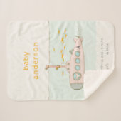 Cute Underwater Submarine Monogram Baby Stat Sherpa Deken (Voorkant (horizontaal))