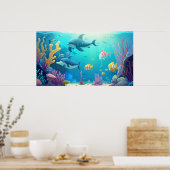 Cute Underwater World Poster (Keuken)