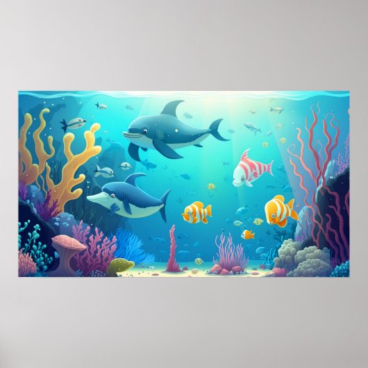 Cute Underwater World Poster (Voorkant)