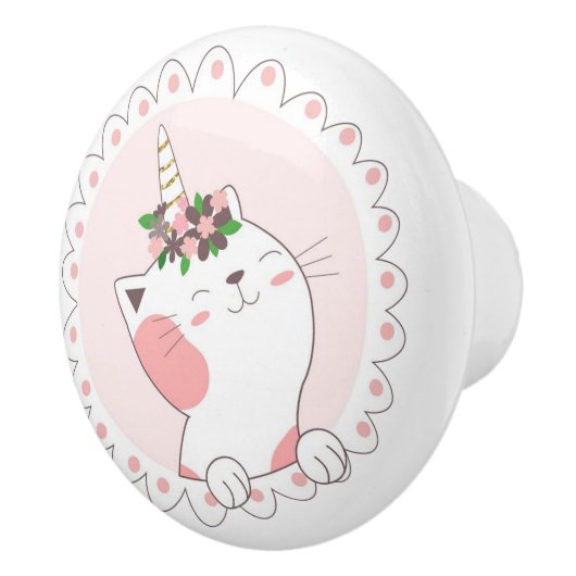 Cute Unicat Ceramic Knob. Keramische Knop (Rechts)